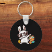 Osterblütler Dab Egg Hunt Rabbit Kindermädchen Schlüsselanhänger (Vorderseite)
