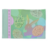 Osterblütler Pastell Eier Pillowcase Kissenbezug (Rückseite-Links)