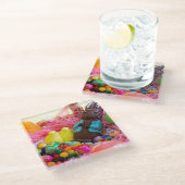 Osterbonbon Glasuntersetzer (Schrägansicht)