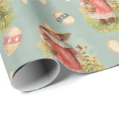 Osterbonnet Girl Wrapping Paper Geschenkpapier (Rolleneckpunkt)