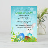 Osterbonny & Eggs Eizeljagd Party Einladung (Stehend Vorderseite)