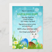 Osterbonny & Eggs Eizeljagd Party Einladung (Vorne/Hinten)