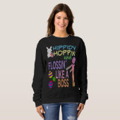Osterboss Hase & dekorierte Eier Sweatshirt (Vorne ganz)
