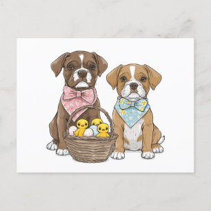 Osterboxer Hunde Feiertagspostkarte