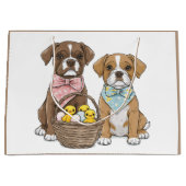 Osterboxer Hunde Große Geschenktüte (Vorderseite)
