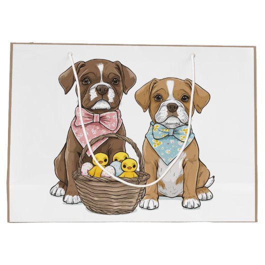 Osterboxer Hunde Große Geschenktüte (Rückseite)