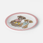 Osterboxer Hunde Pappteller (Schrägansicht)