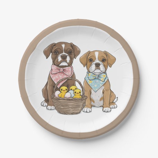 Osterboxer Hunde Pappteller (Vorderseite)