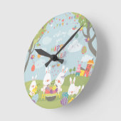Osterbraten Runde Wanduhr (Winkel)