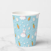 Osterbraun, Ei und Karottenmuster Ausschnitt-Papie Pappbecher (Rückseite)