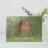 Osterbraun-Rabbit-Brunch-Einladung Einladung (Stehend Vorderseite)