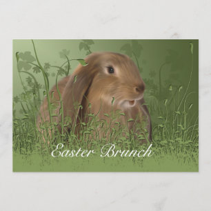 Osterbraun-Rabbit-Brunch-Einladung Einladung