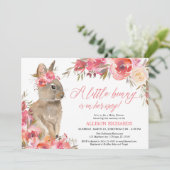 Osterbraun Rosa Koralle Blütendusche Einladung (Stehend Vorderseite)