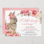 Osterbraun Rosa Koralle Blütendusche Einladung (Vorne/Hinten)