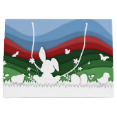 Osterbraun schneidet grüne Natur Frühling Große Geschenktüte (Vorderseite)