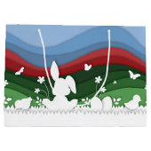 Osterbraun schneidet grüne Natur Frühling Große Geschenktüte (Rückseite)