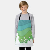 Osterbraun schneidet grüne Natur Frühling Schürze (Getragen)