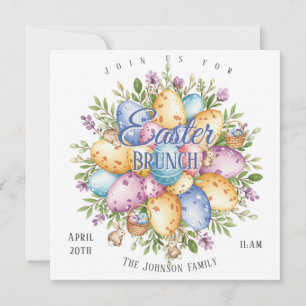 Osterbrunch - Blume für Bunny und Ostereier Einladung
