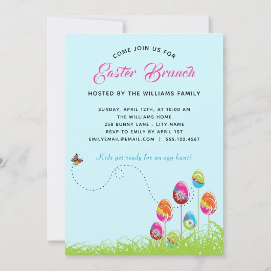 Osterbrunch Blumeneier Modern Custom Einladung (Vorderseite)