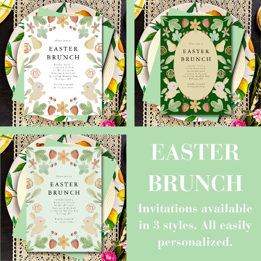 Osterbrunch Blumenfrüchte Einladung