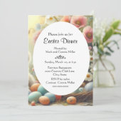 Osterbrunch Blumenpastete Einladung (Stehend Vorderseite)