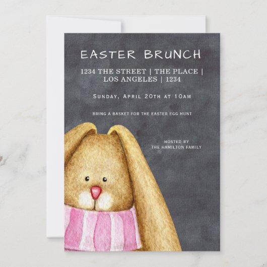 Osterbrunch Bunny Rabbit in Scara Einladung (Vorderseite)