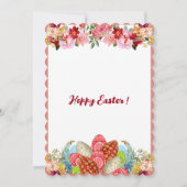Osterbrunch Dekorative Eier Blumengrün Niedlich Einladung (Rückseite)
