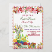 Osterbrunch dekorative Eier mit Blumenbeete Einladung (Vorderseite)