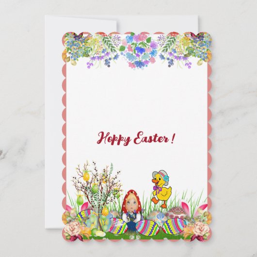 Osterbrunch Dekorative Eierkuchen Puppe Picknick F Einladung (Rückseite)