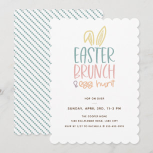 Osterbrunch Egg Hunt Bunny Ears Einladung