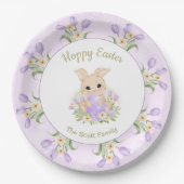 Osterbrunch Egg Jagd Lila Tulpen Sonnenname Pappteller (Vorderseite)