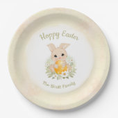 Osterbrunch Ei Hunt Gelbe Hase Name Pappteller (Vorderseite)