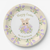 Osterbrunch Ei Hunt Gelbe Lila Name Pappteller (Vorderseite)