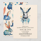 Osterbrunch & Eierjagd | Aquarell Einladung (Vorne/Hinten)