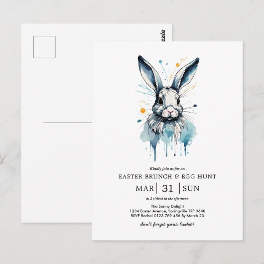 Osterbrunch & Eierjagd | Aquarell Postkarte (Vorne/Hinten)