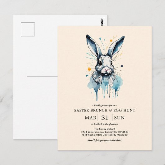 Osterbrunch & Eierjagd | Aquarell Postkarte (Vorne/Hinten)