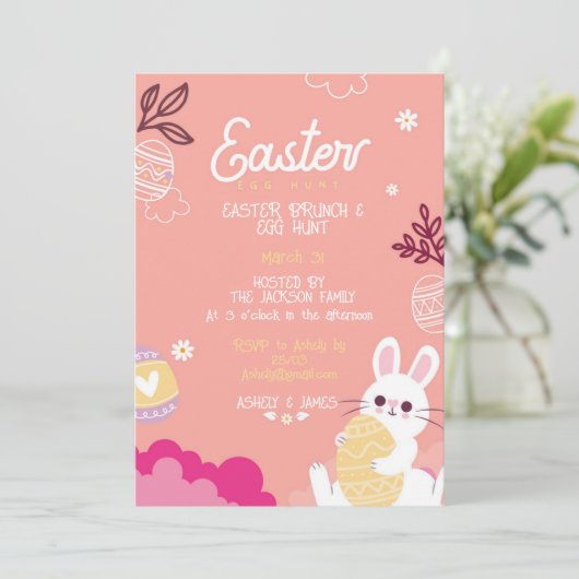 Osterbrunch, Eierjagd Einladung (Stehend Vorderseite)