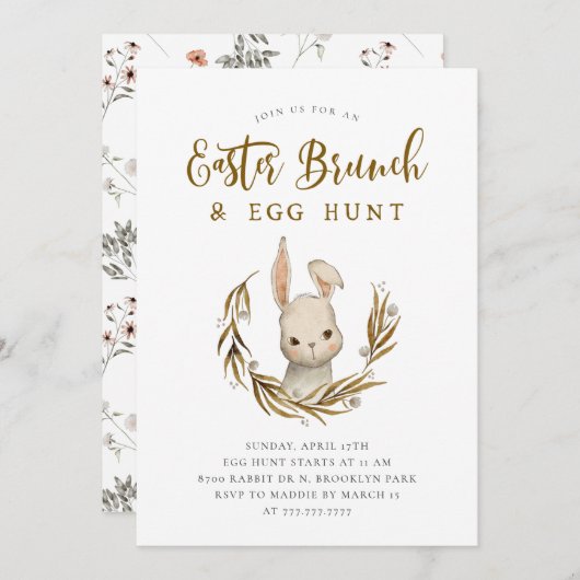 Osterbrunch & Eierjagd Einladung (Vorne/Hinten)
