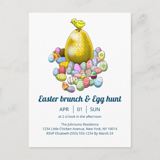 Osterbrunch & Eierjagd Einladung (Vorderseite)