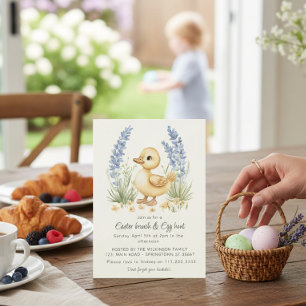 Osterbrunch-Eierjagd-Einladung mit Wasserfarben-En Feiertagskarte