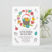 Osterbrunch. Eierjagd. Einladung zu Blumenfrüchten (Stehend Vorderseite)