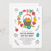 Osterbrunch. Eierjagd. Einladung zu Blumenfrüchten (Vorne/Hinten)