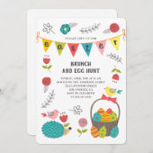 Osterbrunch. Eierjagd. Einladung zu Blumenfrüchten (Vorne/Hinten)