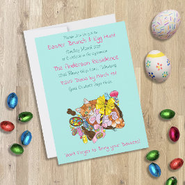 Osterbrunch & Eierjagd Katze Einladung