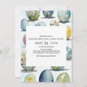 Osterbrunch & Eierjagd | Niedliche Ostern-Eier Einladung (Rückseite)