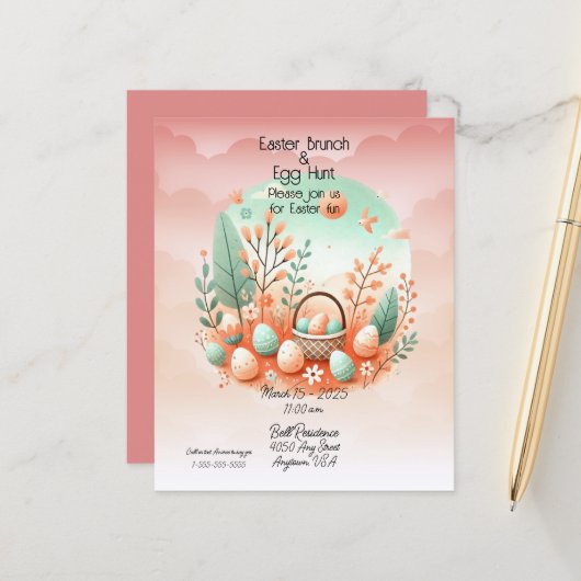 Osterbrunch & Eierjagd Orange Green (Vorderseite/Rückseite Beispiel)