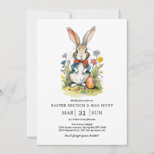 Osterbrunch & Eierjagd   Wildblume Bunny Einladung