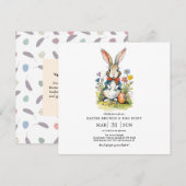 Osterbrunch & Eierjagd | Wildblume Bunny Einladung (Vorne/Hinten)