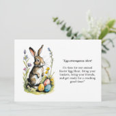 Osterbrunch & Eierjagd | Wildblume Bunny Einladung (Stehend Vorderseite)