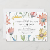 Osterbrunch & Eierjagd | Wildblume Bunny Einladung (Rückseite)